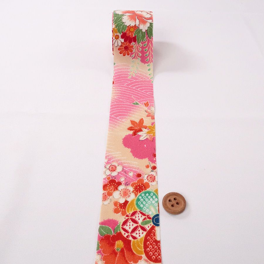 一越ちりめんカットロール・柄・5cm幅（ピンク/新柄）