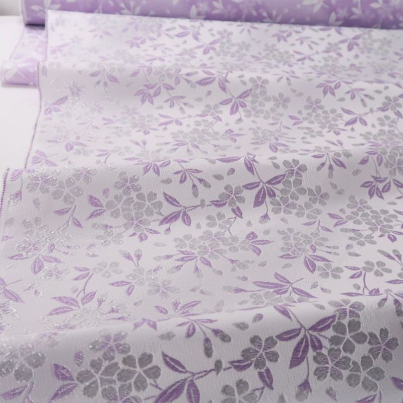 金襴生地(金らん) 山桜(白/藤色)