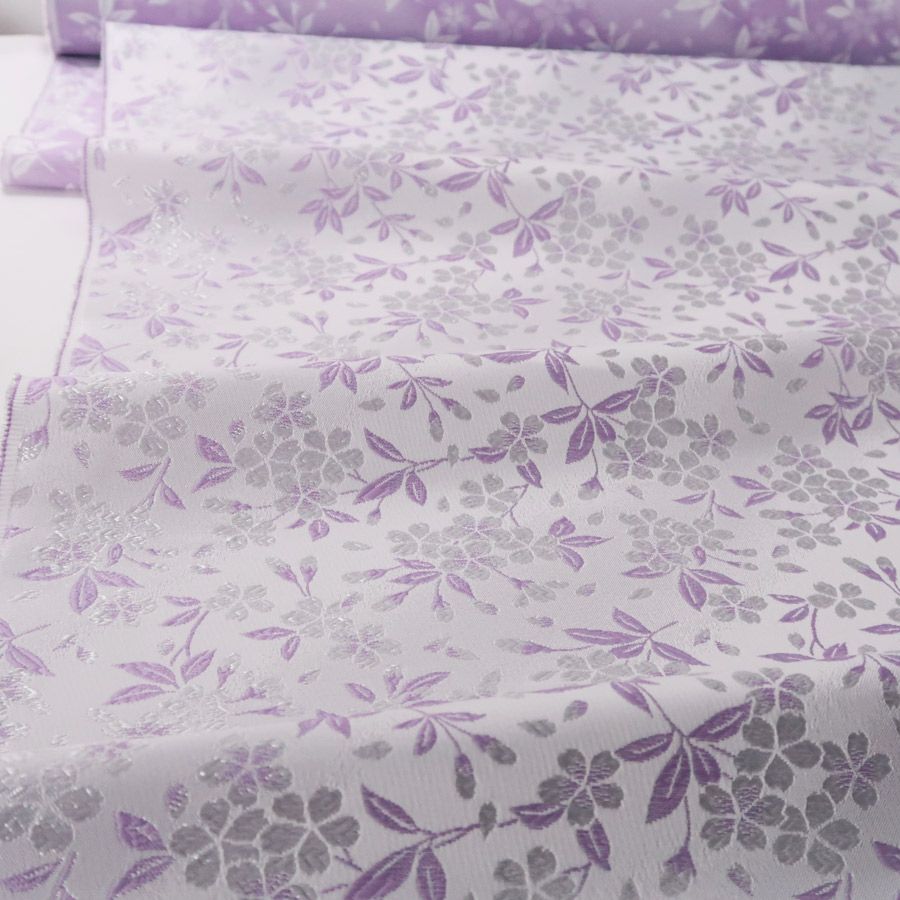 金襴生地(金らん) 山桜(白/藤色)