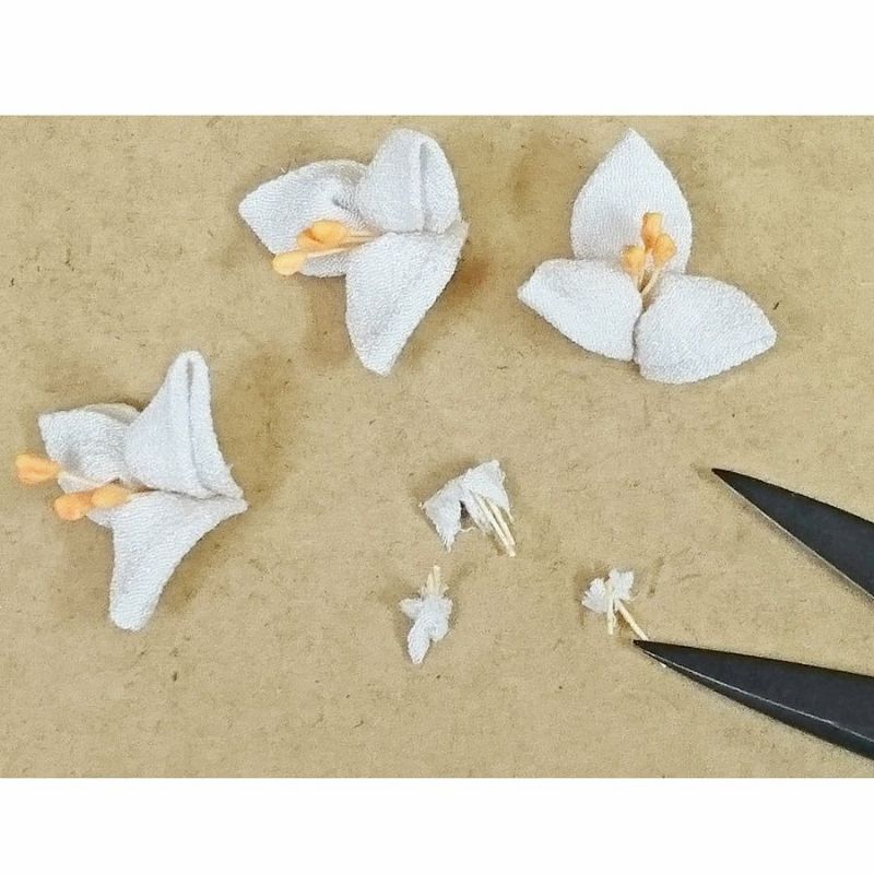 つまみ細工キット 花の額絵・黄色系(額付き) |生地 和柄/和布