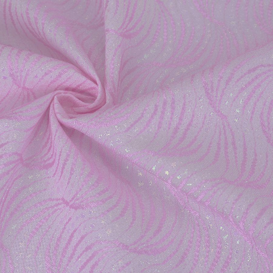 ちりめん生地 レース重ねのさざ波(ピンク) 10cm単位 切り売り