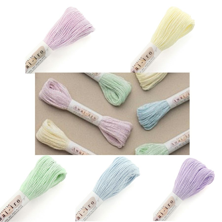刺し子糸(約40m) パステルカラー/Awai-iro