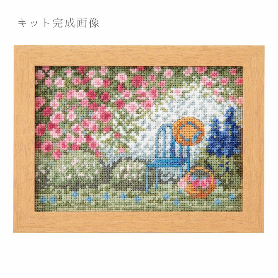 クロスステッチキット 12ヶ月の小さな花風景(7月 ラベンダー畑) |生地  