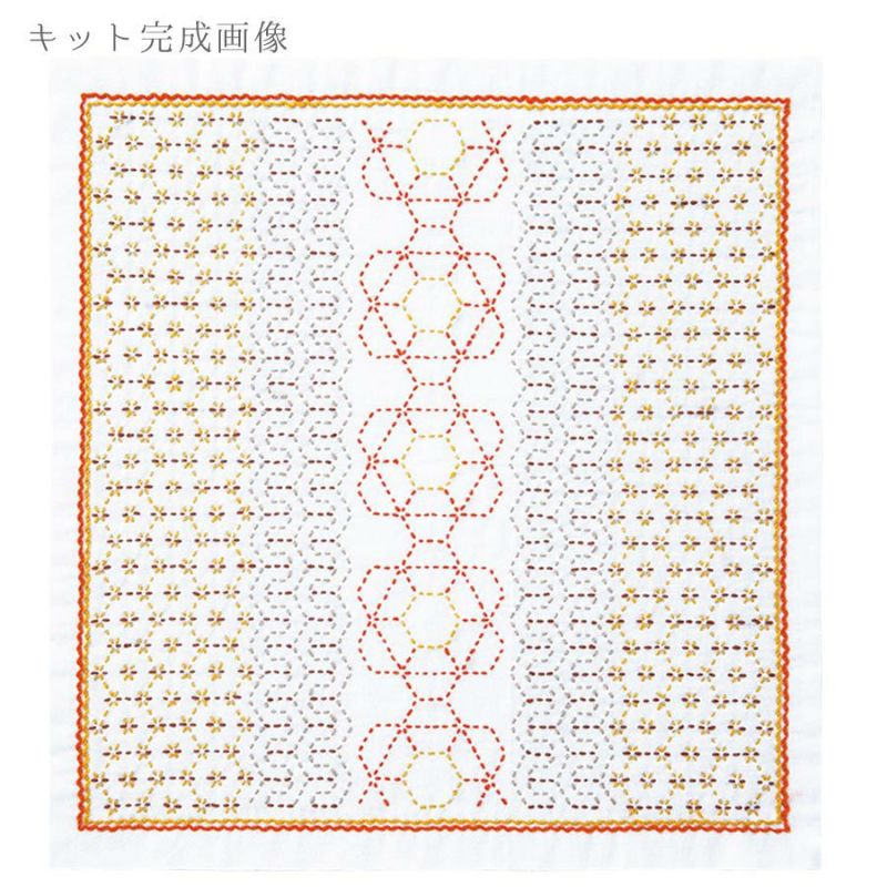 刺し子キット 花ふきん・La bouquetiere(ラ・ブケティエル) Honeycombハニカム