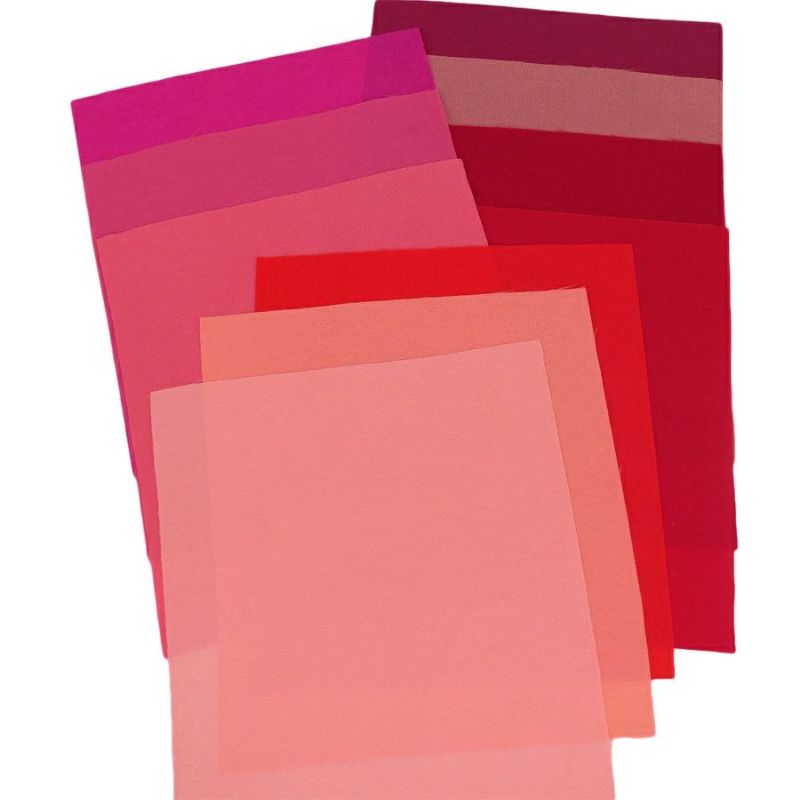 一越ちりめん 赤+ピンク10色セット/約22×20cm |生地 和柄/和布 
