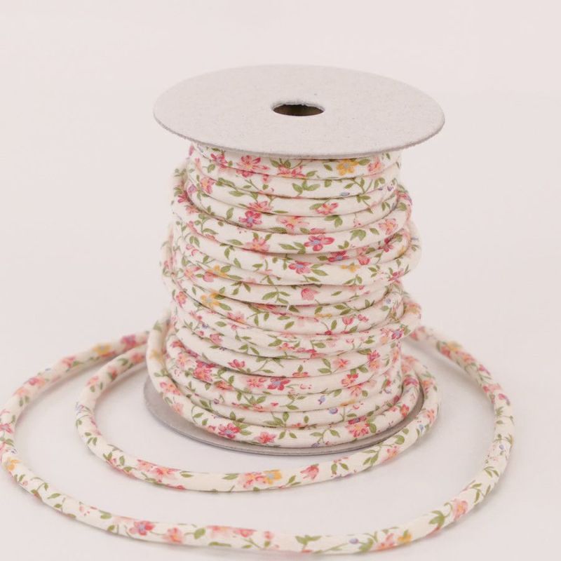 洋風花柄４ミリ木綿丸ひも