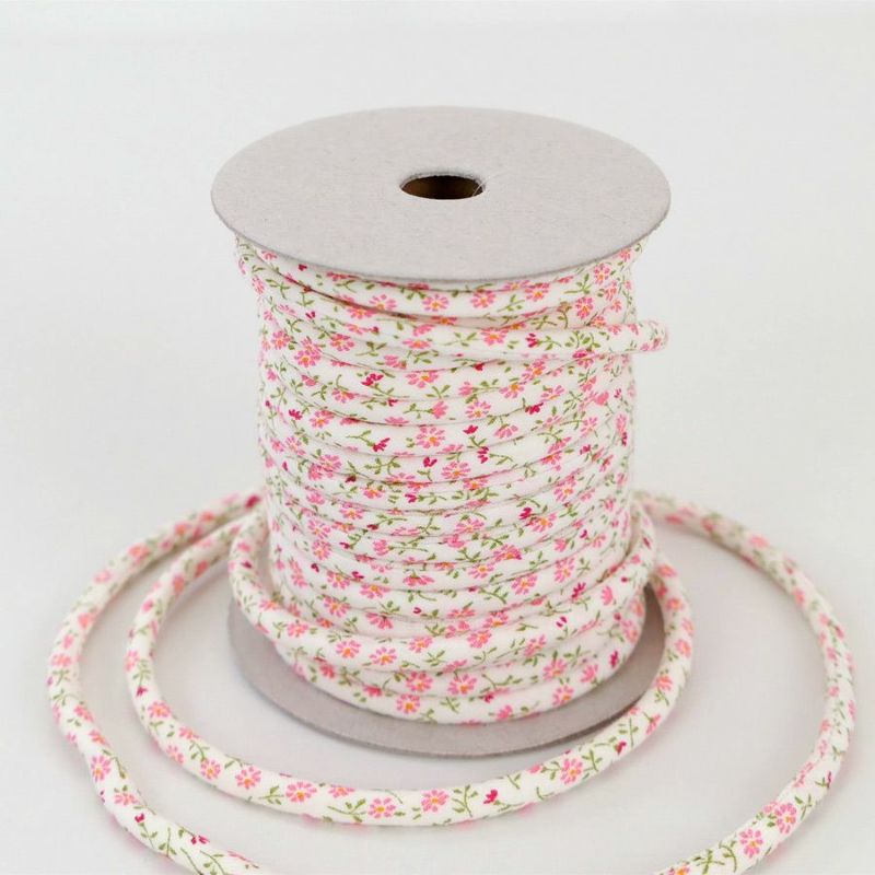 洋風花柄４ミリ木綿丸ひも