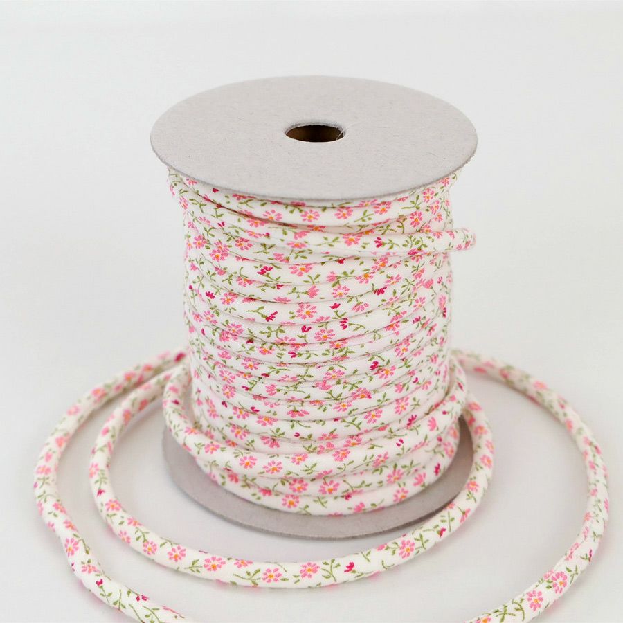 洋風花柄４ミリ木綿丸ひも