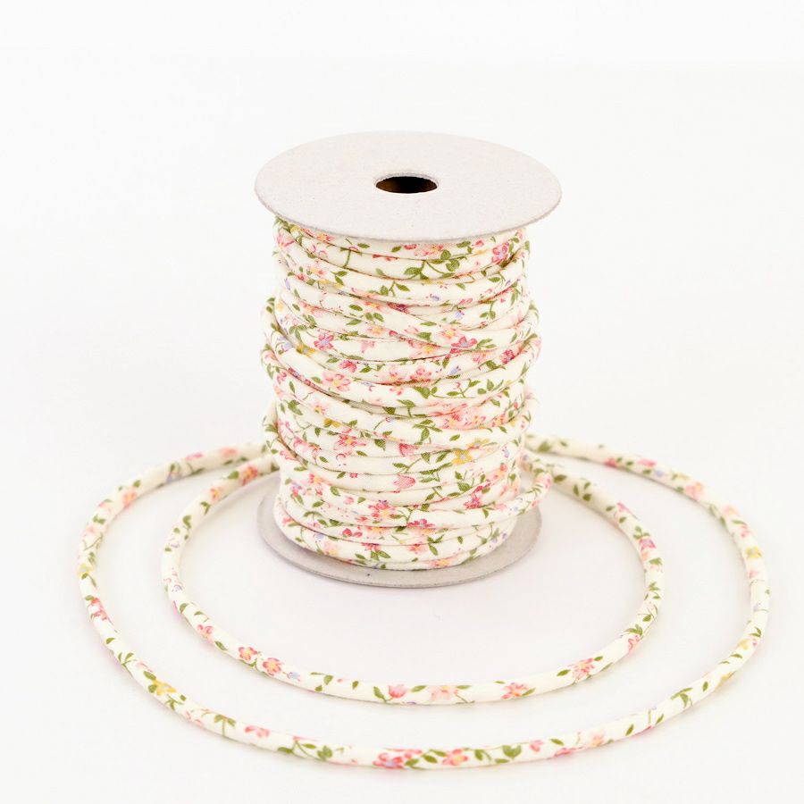 洋風花柄３ミリ木綿丸ひも