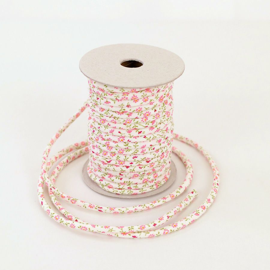 洋風花柄３ミリ木綿丸ひも