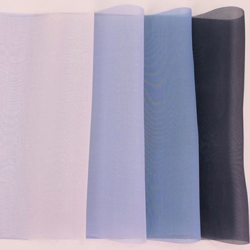 つまみ細工用 ベトナム製シルクオーガンジー(約45×25cm) 青・白系 4色セット 薄手正絹生地 カットクロスセット 端切れ 水色 ブルー 白