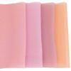 つまみ細工用 ベトナム製シルクオーガンジー(約45×25cm) ピンク系 4色セット 薄手正絹生地 カットクロスセット はぎれ 薄いピンク色系