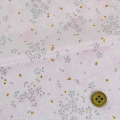 ちりめん生地 干支向き 淡いぼかしに銀桜 (薄ピンク) 10cm単位 切り売り