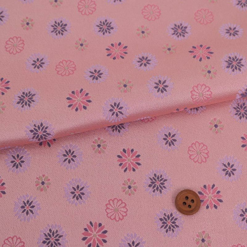 金襴生地(金らん) 菊とりどり(ピンク) 10cm単位 切り売り木目込み人形押絵生地 上品西陣織物 かわいい小物作り