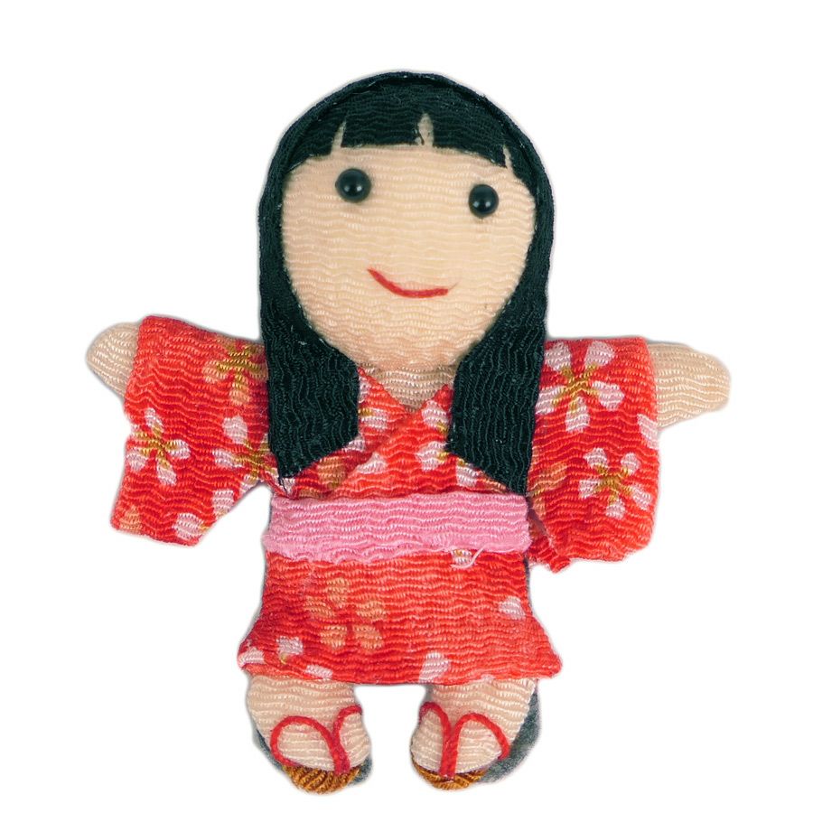 ちりめん細工パーツ（完成品）童女/着物(お買い得品) 縮緬細工パーツ女の子 和風簡単クラフト 桃の節句ちりめん手芸