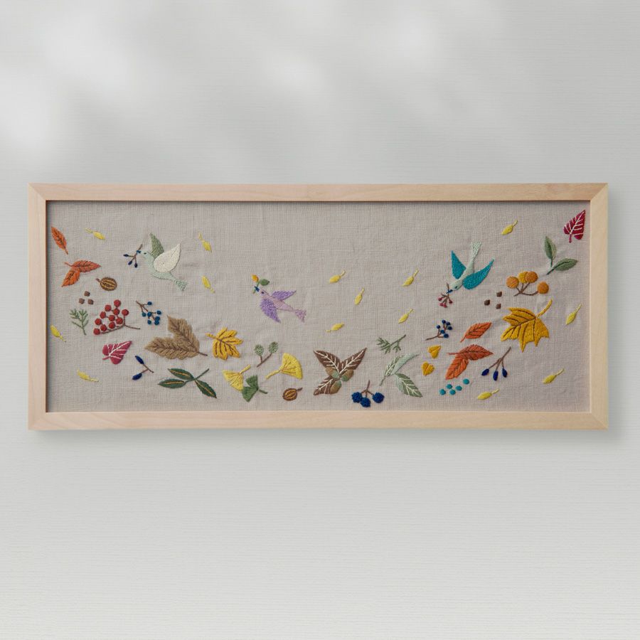 フランス刺しゅうキット マカベアリス ひかりの風景(秋のひかり)オリムパス製絲刺繍キット ししゅう作家コラボ 中級者上級者向