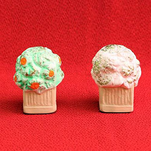 陶器製ミニたちばな・さくら雛飾り桜橘 雛祭りディスプレイ小物 雛人形 ひな祭り飾り物