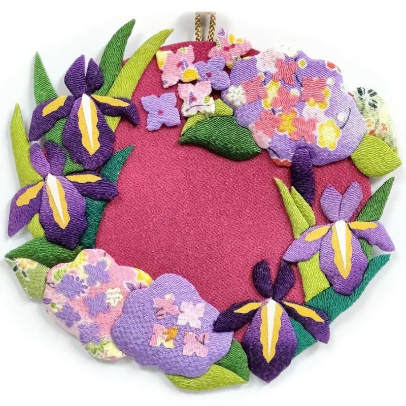 ちりめん手芸キット 花景色いろいろの壁飾り・菖蒲と紫陽花 |生地 和柄/和布/ちりめん手芸通販布がたり
