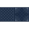 刺し子布 花ふきん (七宝/扇面) 藍色 刺子花布巾生地 紺色 七宝柄 クロフトプロダクツはなふきん