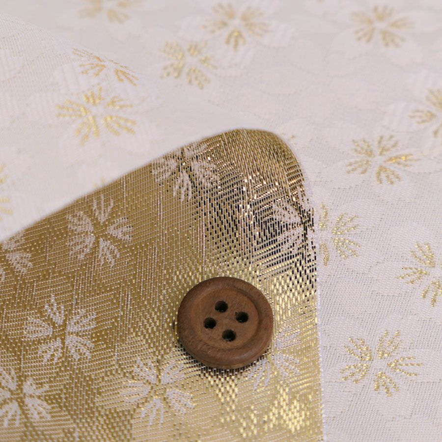 金襴生地(金らん) 楚々桜(白) 10cm単位 切り売り |生地 和柄/和布