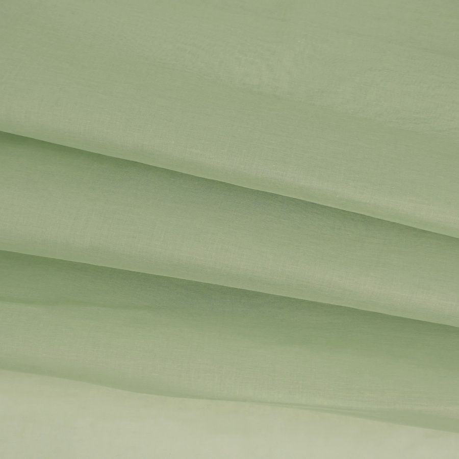 コットンオーガンジー生地・無地(ペールオリーブグリーン) 10cm単位 切り売り 薄手木綿布地 裏柳色 薄い緑色 つまみ細工向き エジプト綿薄地