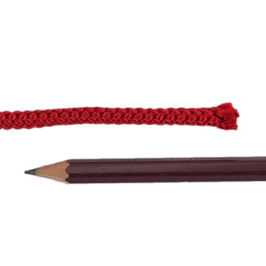 江戸打ちひも・極太（赤）：10mかせ 組紐レーヨン 江戸打紐 太いサイズの打ち紐 祭事飾り付け手芸に