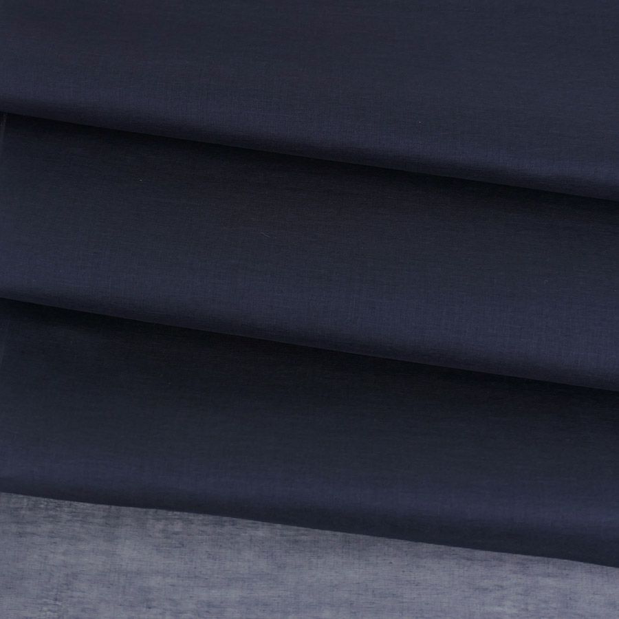 コットンオーガンジー生地・無地(濃紺) 10cm単位 切り売り つまみ細工向き木綿布地薄地 エジプト綿80裏張地ベルオーガン
