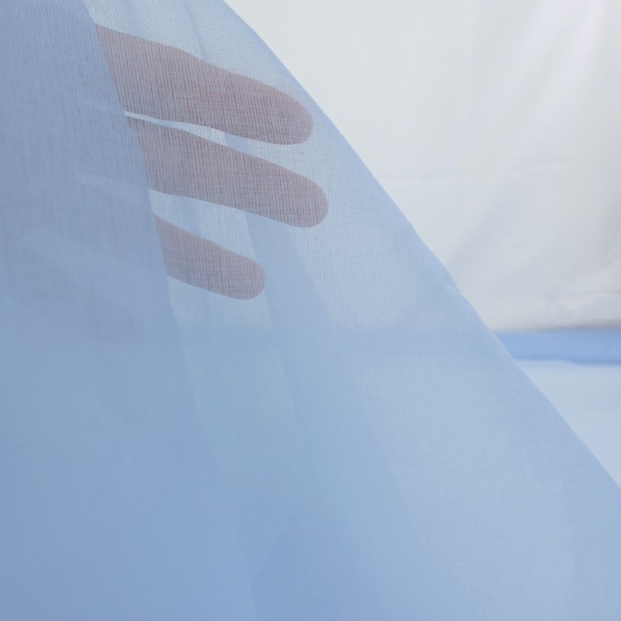 コットンオーガンジー生地・無地(水色) 10cm単位 切り売り つまみ細工向き木綿布地薄地 エジプト綿80 ライトブルー系