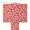 ポリちりめん生地 梅びより(赤) 10cm単位 切り売り 七五三着物手作り女の子 洗えるちりめん ポリエステルチリメン