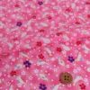 ちりめん生地・うさぎと桜(ピンク) 10cm単位 切り売り レーヨンちりめん生地 ウサギ柄縮緬 兎兔さくら 可愛いチリメン