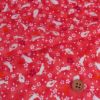 ちりめん生地・うさぎと桜(赤) 10cm単位 切り売り レーヨンちりめん生地 ウサギ柄縮緬 兎兔さくら 可愛いチリメン