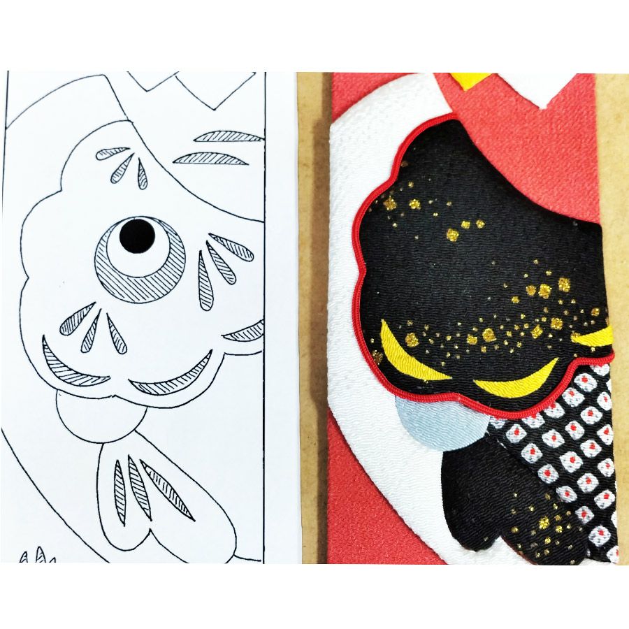 ちりめん手芸キット 風物短冊 5月 薫風端午と菖蒲園 端午の節句手作り こどもの日手づくりクラフト押絵タペストリー