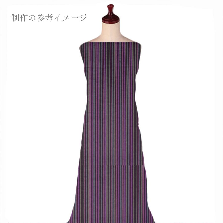 和柄コットン生地 多色の滝筋縞模様(深紫) 10cm単位 切り売り 滝筋染文様 サザンクロス 和調木綿布地 ストライプ柄 パープル