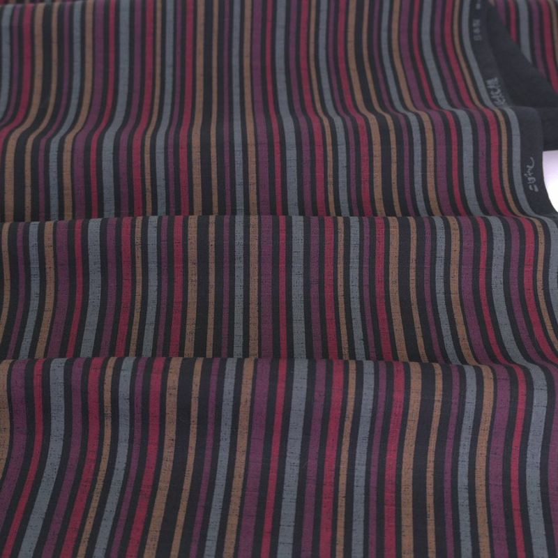 和柄コットン生地 多色の滝筋縞模様(黒) 10cm単位 切り売り 滝筋染文様 サザンクロス 和調木綿布地 コットンこばやし 縞柄