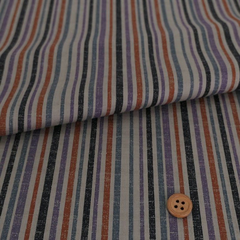 和柄コットン生地 多色の滝筋縞模様(グレー) 10cm単位 切り売り 滝筋染文様 サザンクロス 和調木綿布地 コットンこばやし グレイ