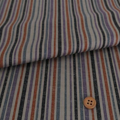 和柄コットン生地 多色の滝筋縞模様(グレー) 10cm単位 切り売り