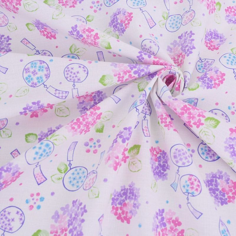 和モダン　紫陽花のファブリック        