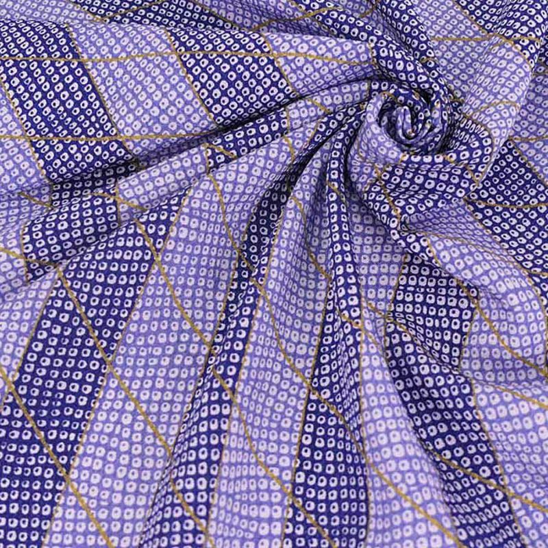 ちりめん生地 二色しぼり(青紫) 10cm単位 切り売り 鹿の子絞り柄 かのこ模様 かの子柄 ブルー 縮緬細工用 手芸向き