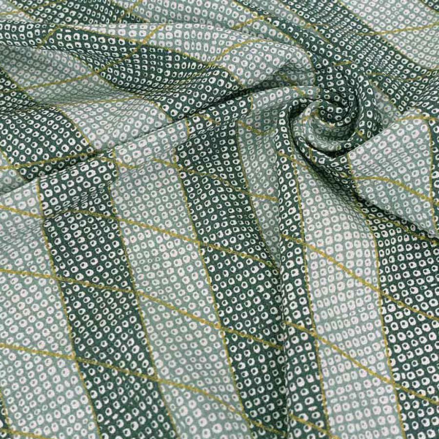 ちりめん生地 二色しぼり(灰緑/青磁) 10cm単位 切り売り 鹿の子絞り柄 かのこ柄 かの子模様 鬼ちりめんグリーン 手芸用