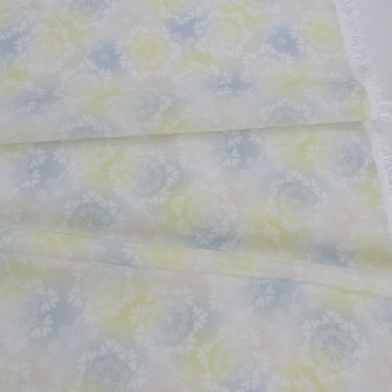 つゆつき・一越ちりめん オルレアレースぼかし(おぼろ月夜) 10cm単位 切り売り つまみ細工ひとこしちりめん 縮緬ぼかし柄 チリメンボカシ黄色