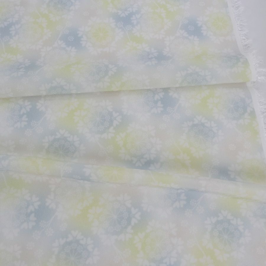 つゆつき・一越ちりめん オルレアレースぼかし(おぼろ月夜) 10cm単位 切り売り つまみ細工ひとこしちりめん 縮緬ぼかし柄 チリメンボカシ黄色