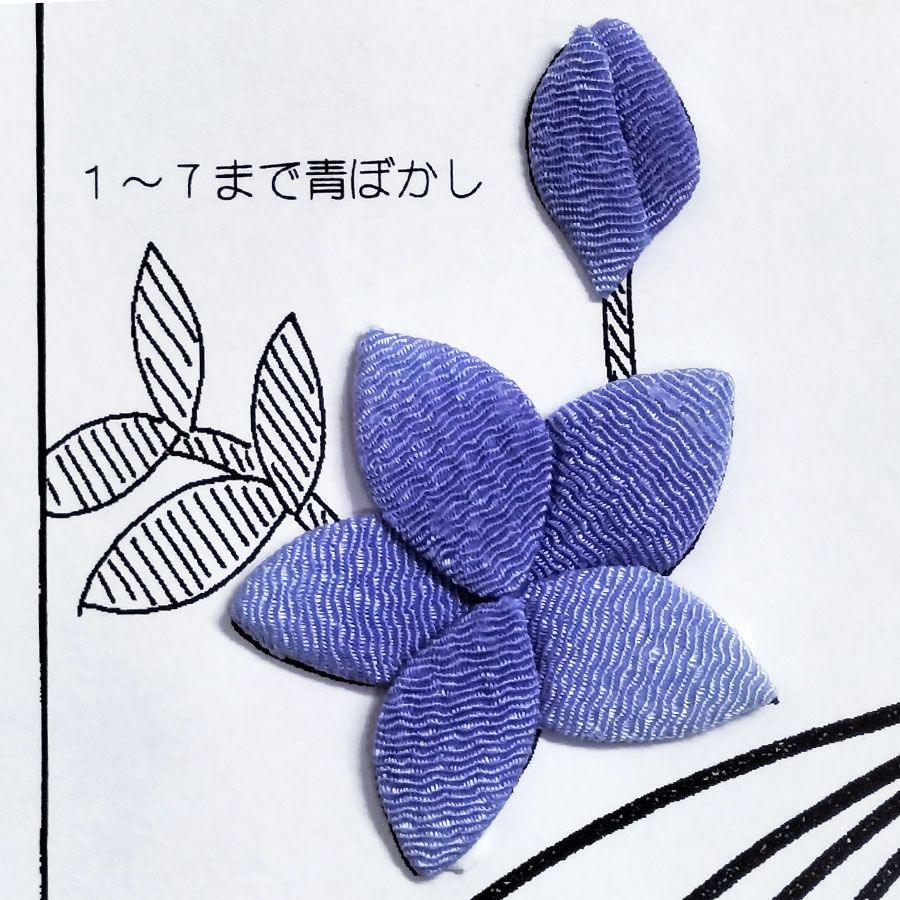 ちりめん手芸キット もてなしの花 9月 キキヨウ(桔梗) 縮緬押絵 押し絵クラフト ちりめん細工 布絵ミニタペストリー