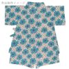 コットン生地 不規則な花格子柄(ブルー) 10cm単位 切り売り レトロ柄 チェック花柄 綿ブロードプリント布地 ブラウスシャツ