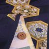 金襴生地(金らん) 亀甲に鳳凰(濃紺)