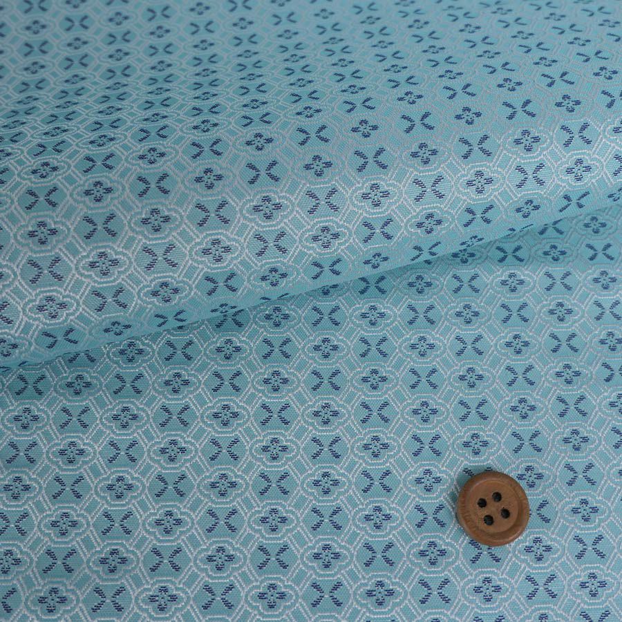 金襴生地(金らん) 干支向き 変わり木瓜つなぎ(青)