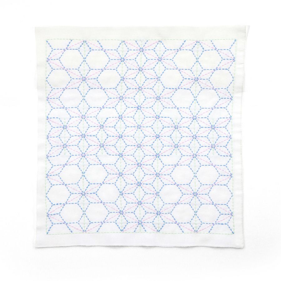 刺し子キット 花ふきん「和-Nagomi」麻の葉