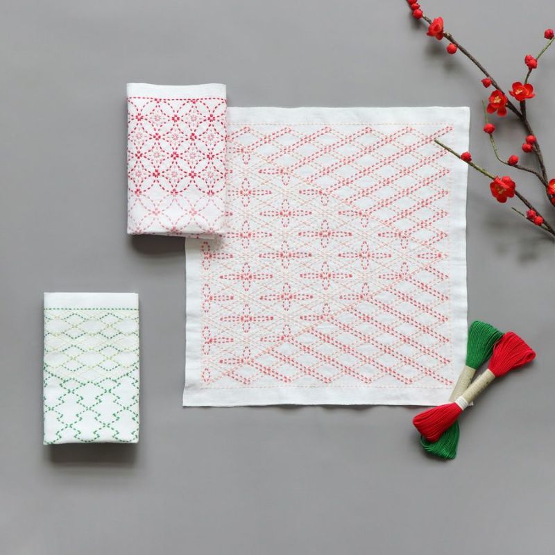刺し子キット 花ふきん「和-Nagomi」襷 |生地 和柄/和布