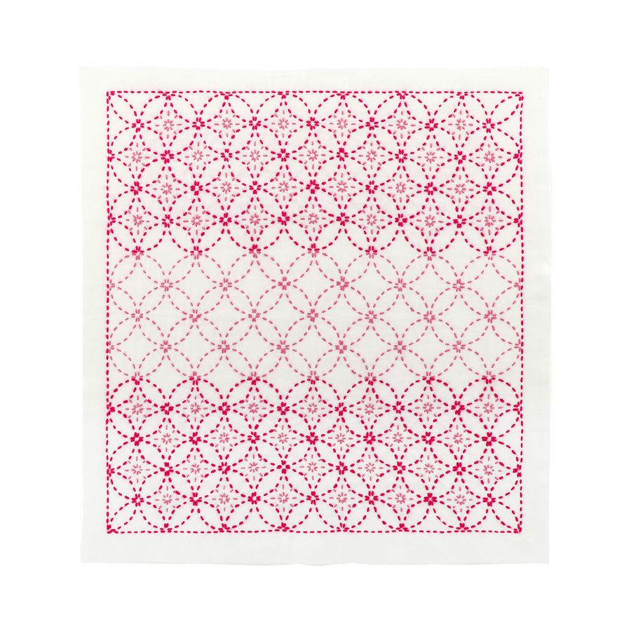 刺し子キット 花ふきん「和-Nagomi」七宝つなぎ