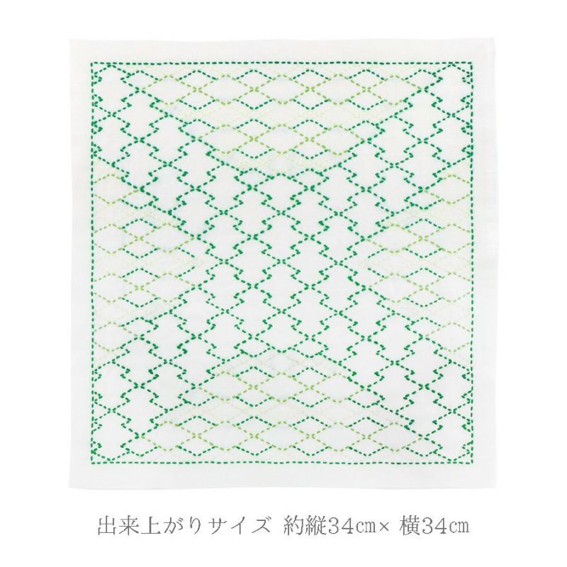 刺し子キット 花ふきん「和-Nagomi」松皮菱