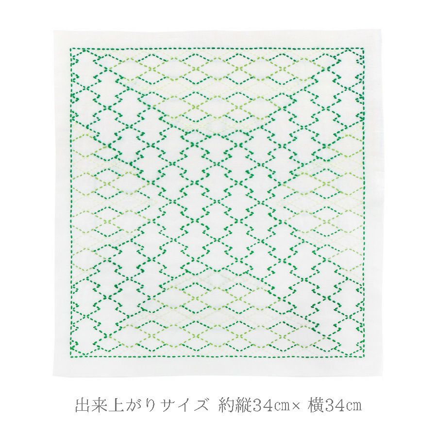 刺し子キット 花ふきん「和-Nagomi」松皮菱